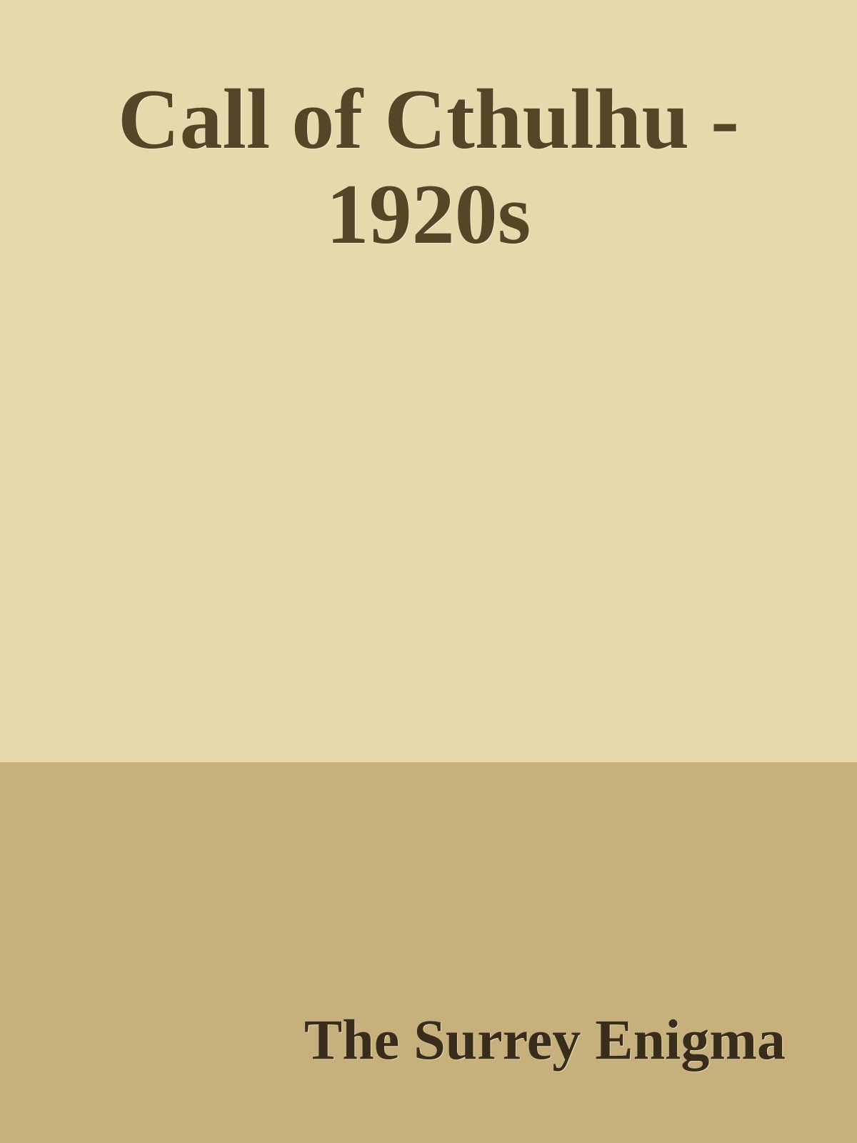 Call of Cthulhu - 1920s