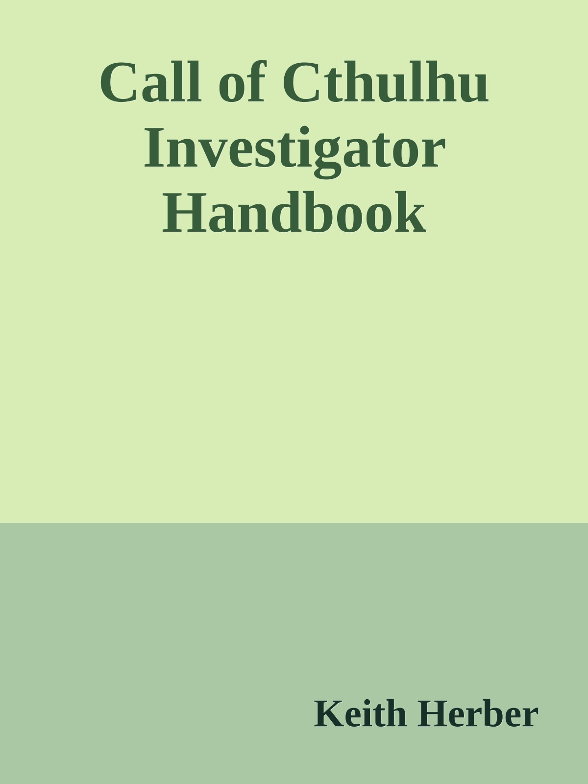 Call of Cthulhu Investigator Handbook