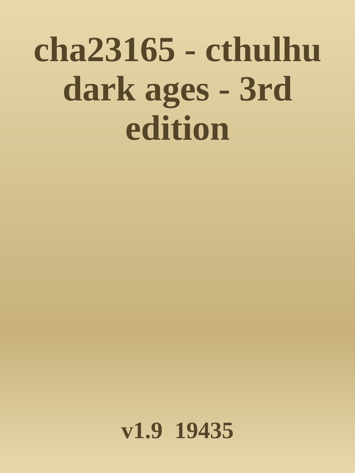 cha23165 - cthulhu dark ages - 3rd edition