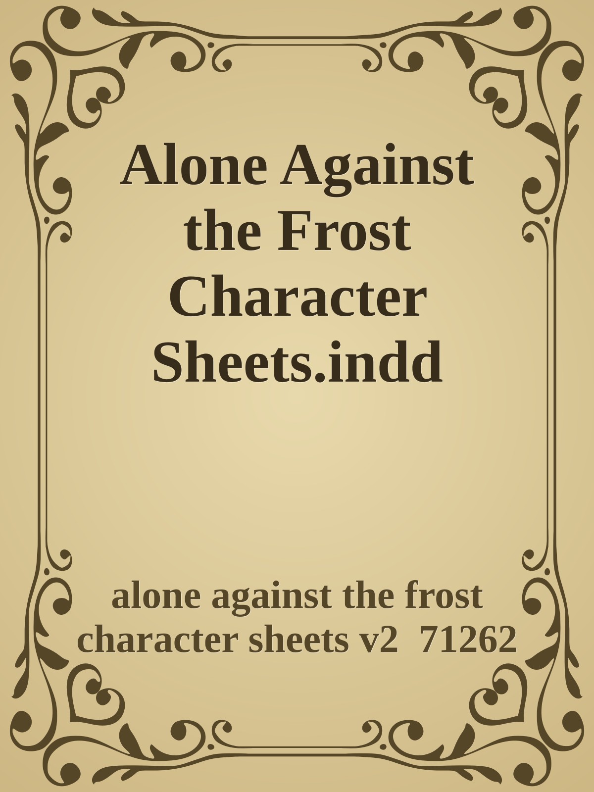 Alone Against the Frost Character Sheets.indd