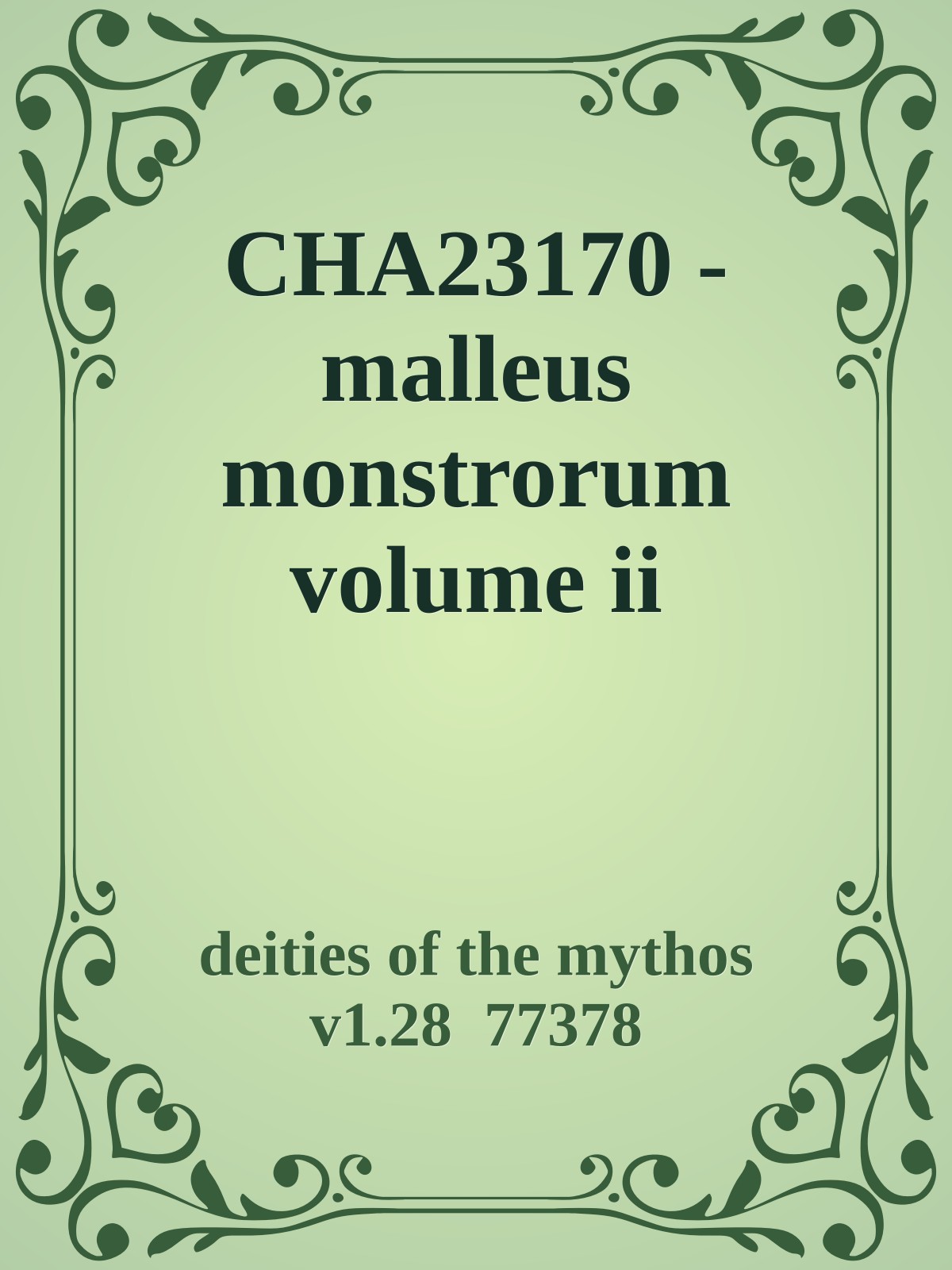 CHA23170 - malleus monstrorum volume ii