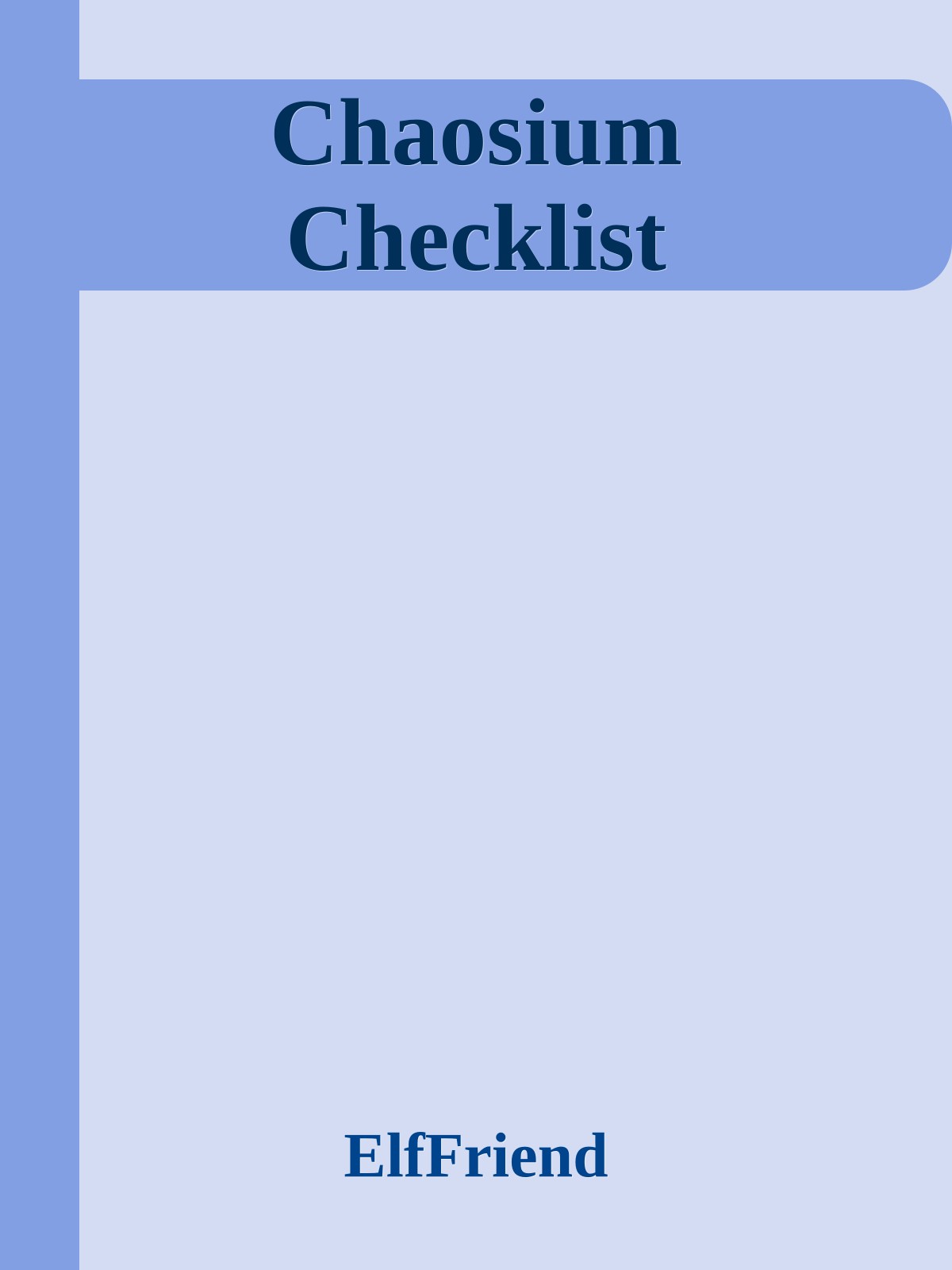 Chaosium Checklist