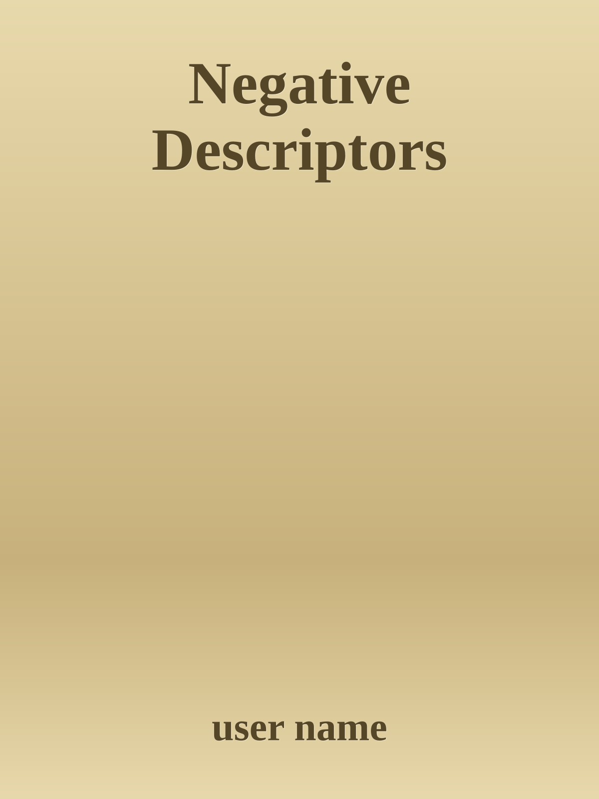 Negative Descriptors