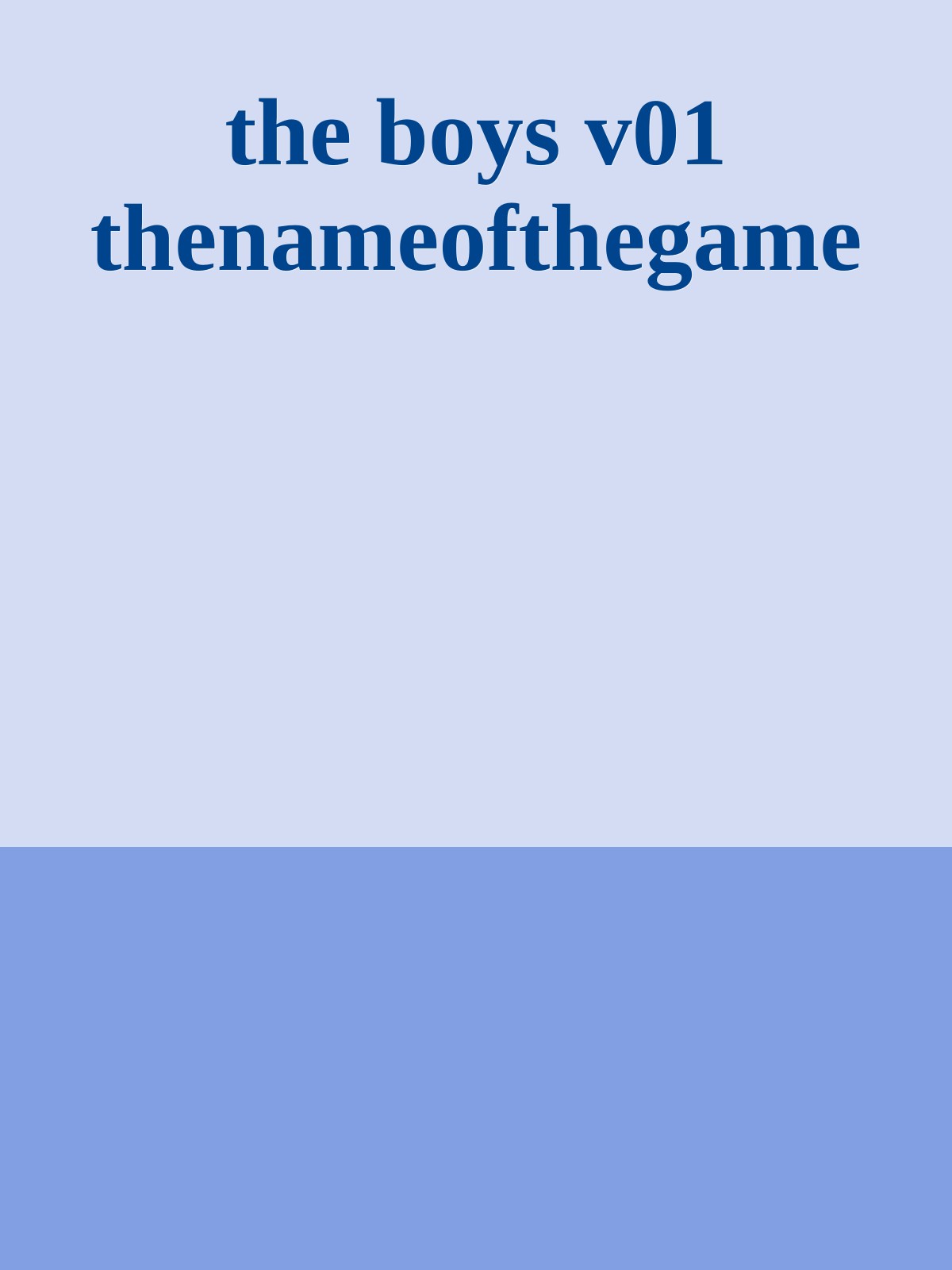 the boys v01 thenameofthegame